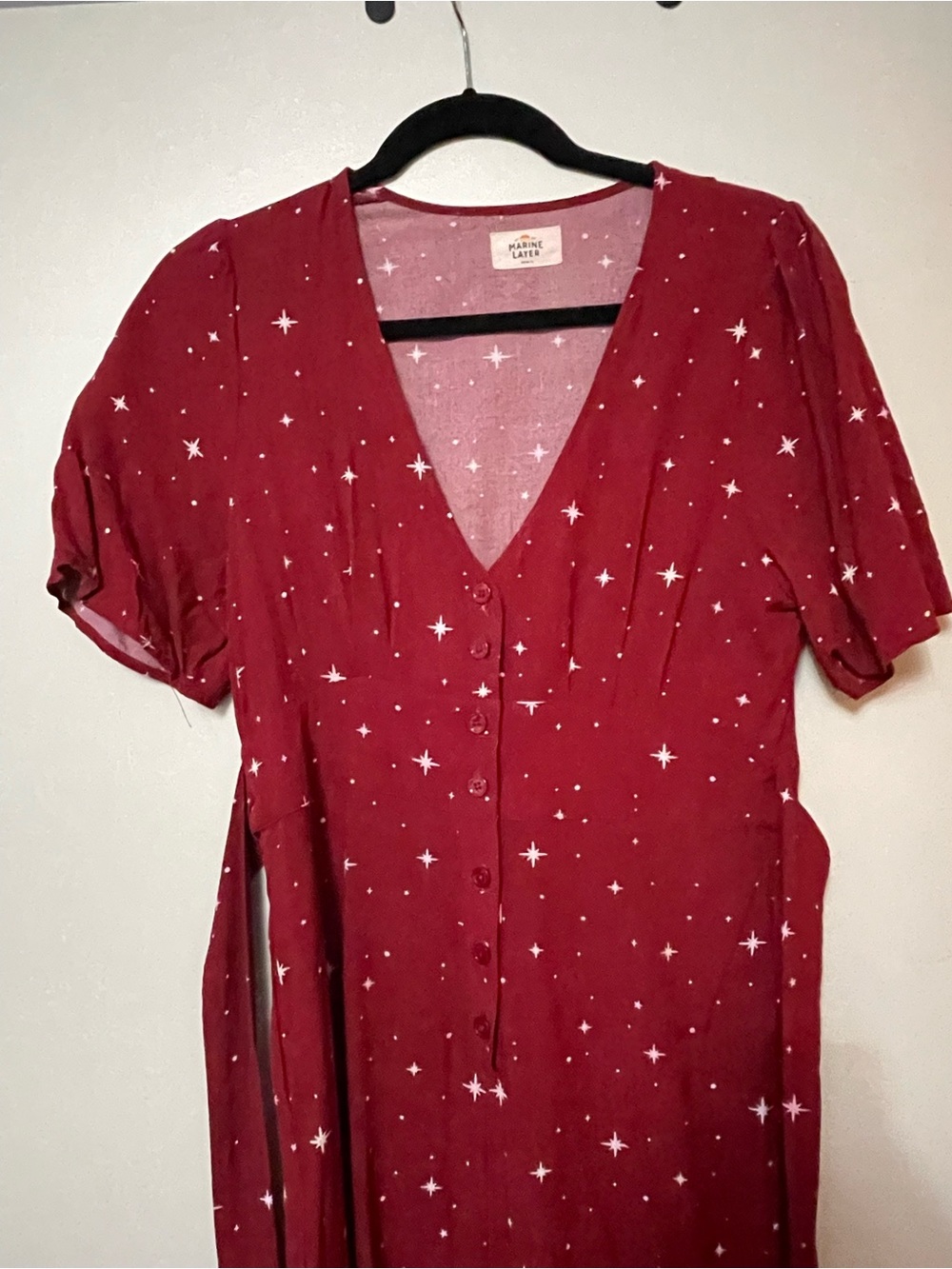 Marine Layer Red Stars Print Jumpsuit